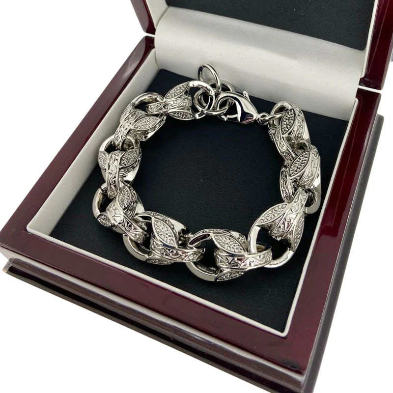 Silver XXL 15mm 3D Tulip Bracelet - Image 3