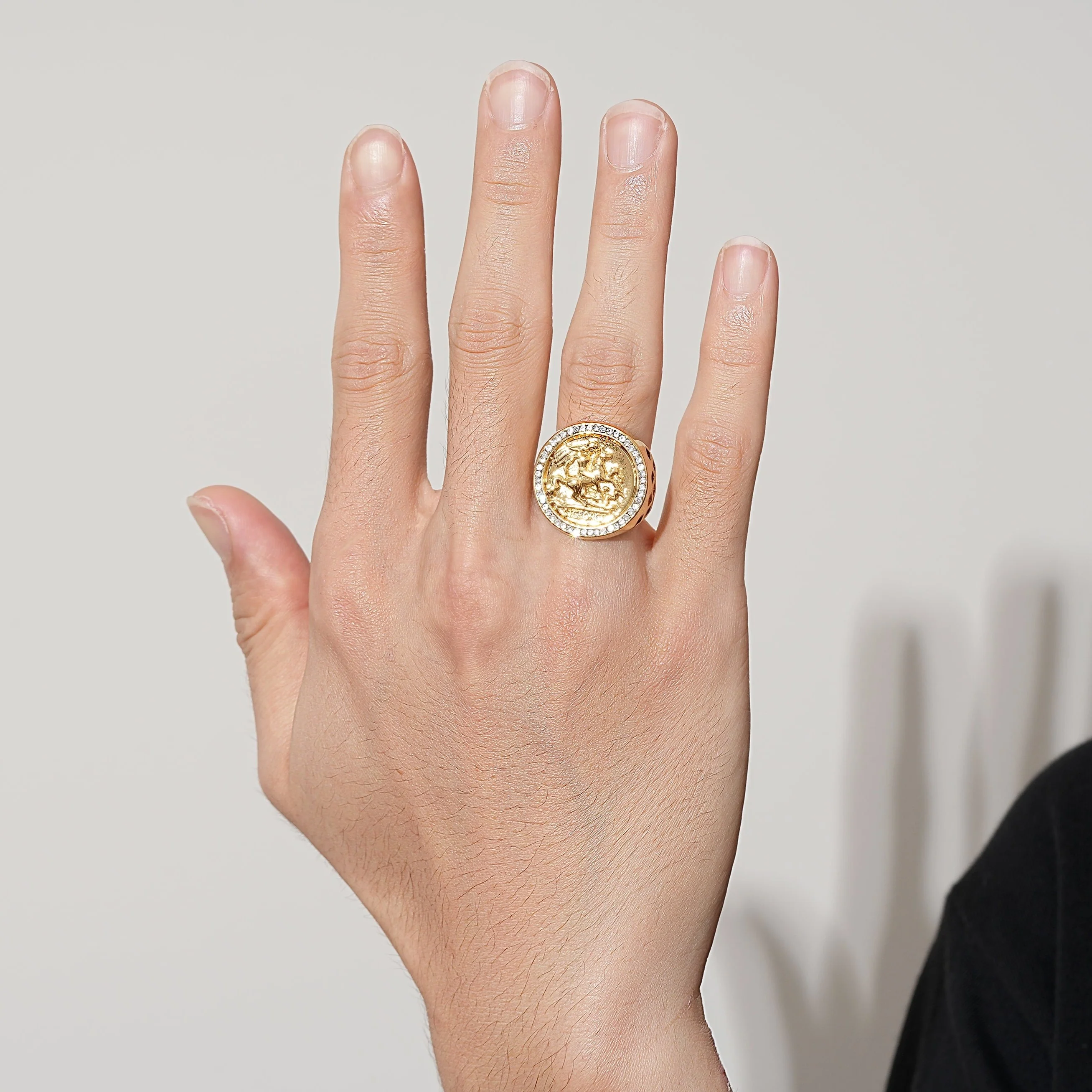 Gold St George Sovereign Ring with Stones - Image 2