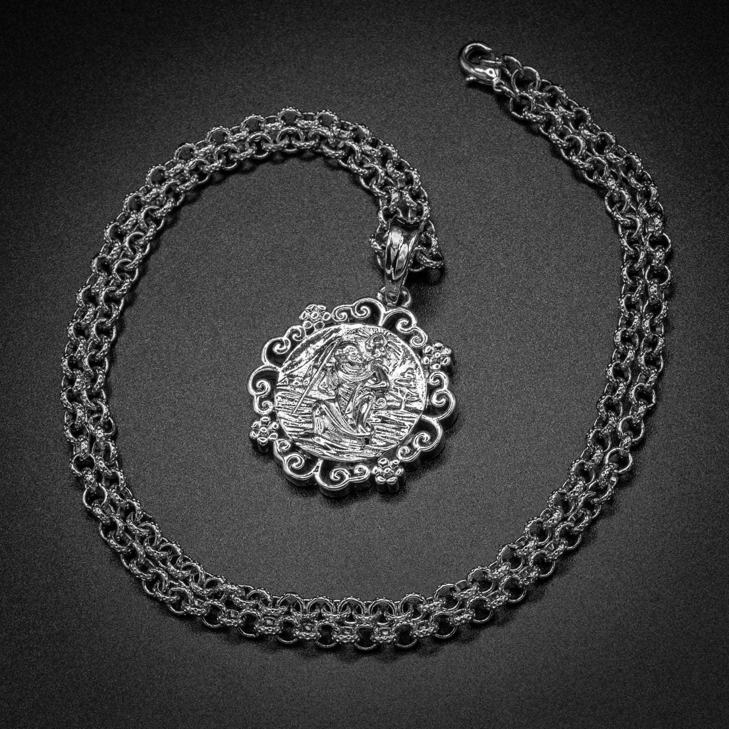 Waterproof Silver St Christopher Pendant