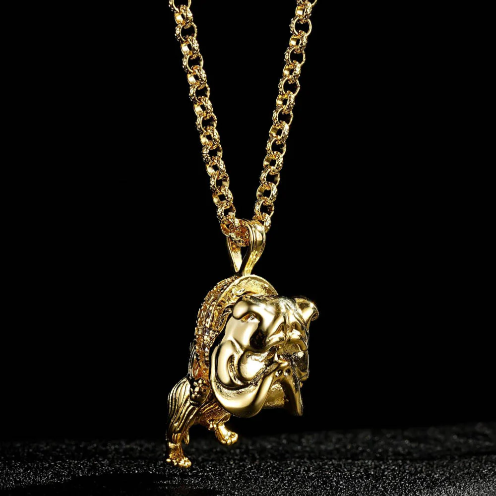 Gold British Bulldog Pendant Necklace - Image 7