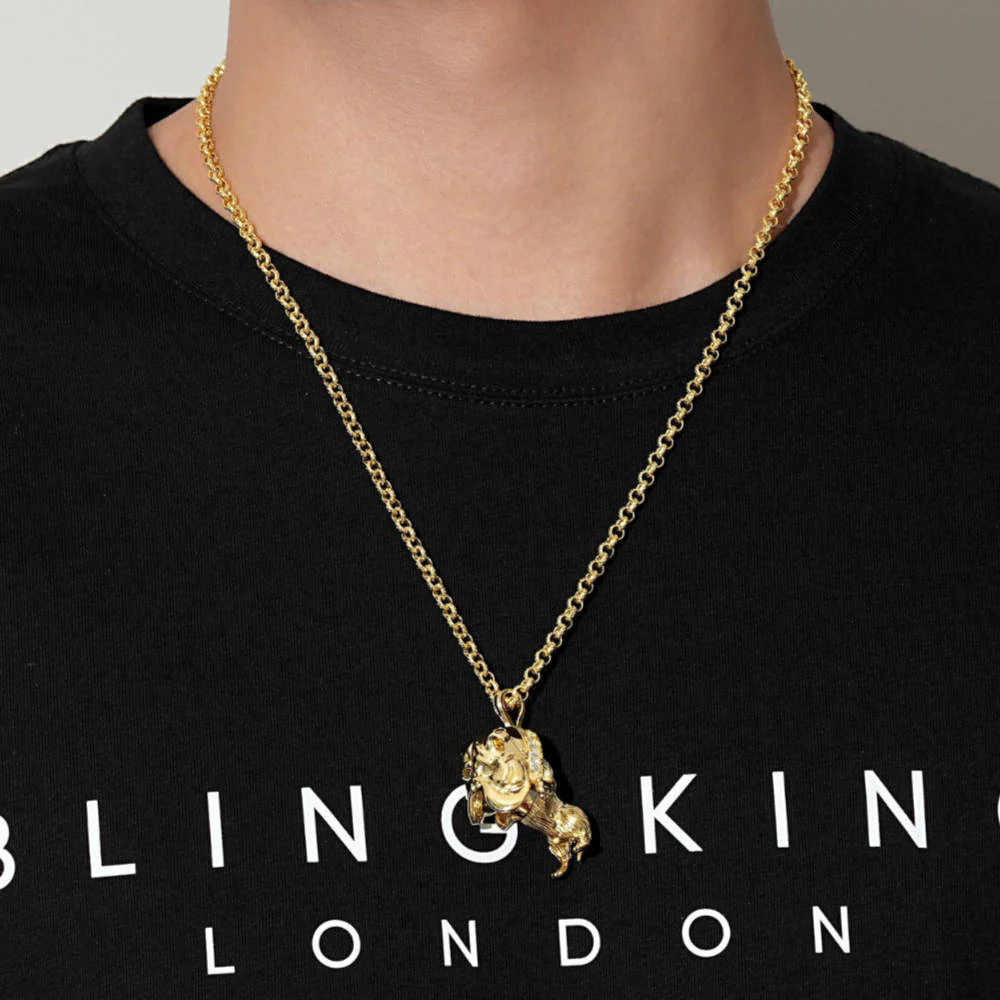 Gold British Bulldog Pendant Necklace - Image 9